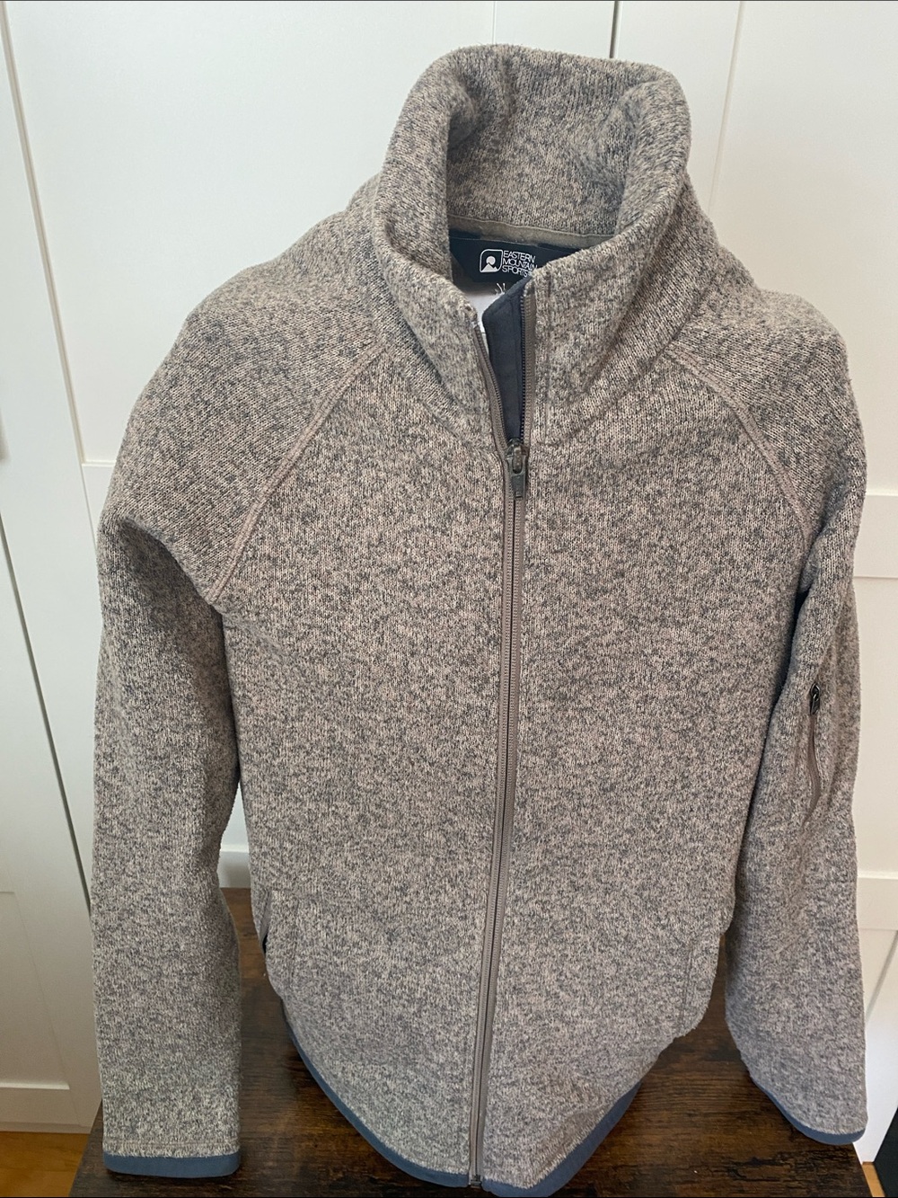 EMS Heathered Gray and Tan Full-Zip Fleece Jacket M Women